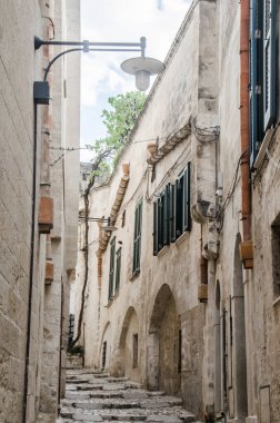 İtalya 'nın Matera şehrindeki Dar Sokak