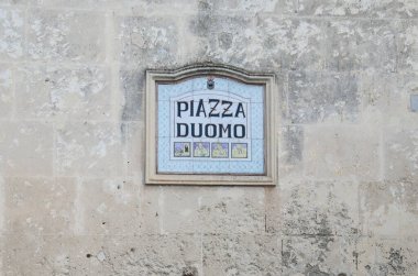 Matera, İtalya 'da sokak tabelası