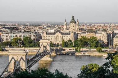 Budapeşte 'nin güzel manzarası, Buda Şatosu' ndan.