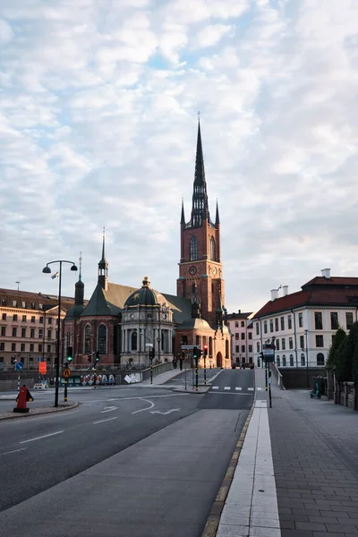 Stoccolma Svezia Settembre 2022 Chiesa Riddarholmen Guglia Ornata Con Vista — Foto Stock