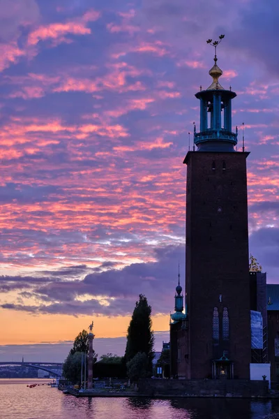 Stockholm Zweden Sept 2022 Prachtige Avond Zonsondergang Landschap Van Wijk — Stockfoto