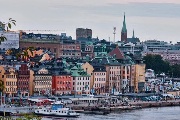 Stoccolma Svezia Settembre 2022 Lungomare Vecchi Edifici Colorati Paesaggio Urbano — Foto Stock