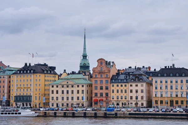 Stoccolma Svezia Settembre 2022 Lungomare Vecchi Edifici Colorati Paesaggio Urbano — Foto Stock