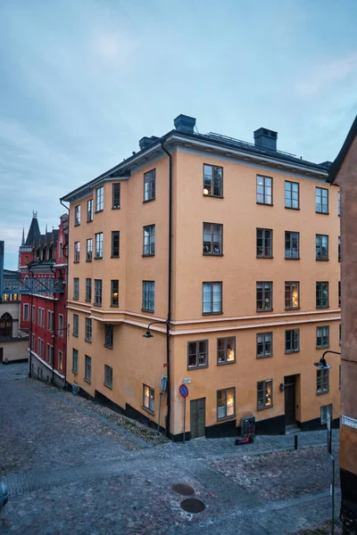 stock image Stockholm, Sweden - Sept 2022: Classical Swedish architecture in Bellmansgatan street within the Sodermalm district 