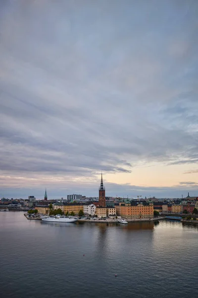 Stockholm Sep 2022 Scenisk Panoramautsikt Över Riddarholmen Gamla Stan Gamla — Stockfoto