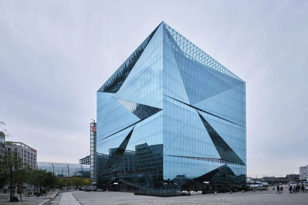 stock image Berlin, Germany - Sept 2022: View of the modern and architectural Cube Berlin office building at Berlin Central Station designed by 3XN