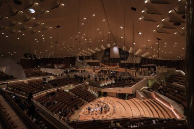 Berlin, Germany - Sept 2022: Main hall of Berliner Philharmonie is a concert hall in Berlin, Germany. Home to the Berlin Philharmonic Orchestra clipart