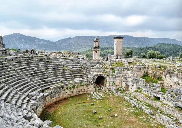 Antalya Turquía Mayo 2014 Ruinas Del Antiguo Teatro Paisaje Romano —  Fotos de Stock
