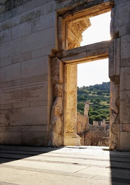 Izmir Selcuk Turkije Mei 2018 Interieur Poort Celsus Bibliotheek Efeze — Stockfoto