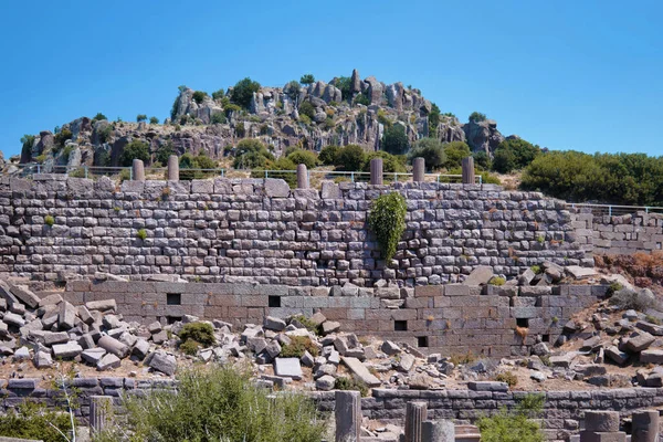 Canakkale Turquia Agosto 2021 Paredes Pedra Paisagem Assos Cidade Antiga — Fotografia de Stock