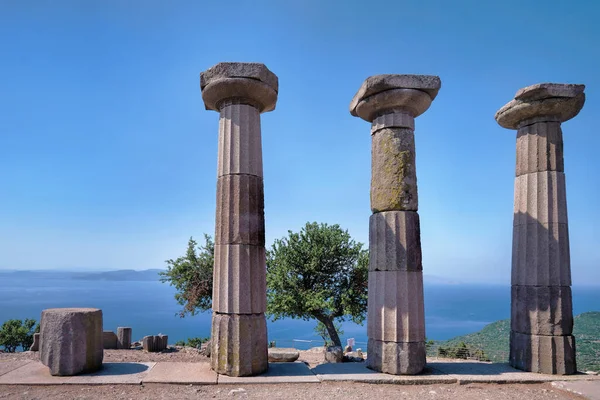 Canakkale Turkey August 2021 View Ruins Temple Athena Assos Ancient — 스톡 사진