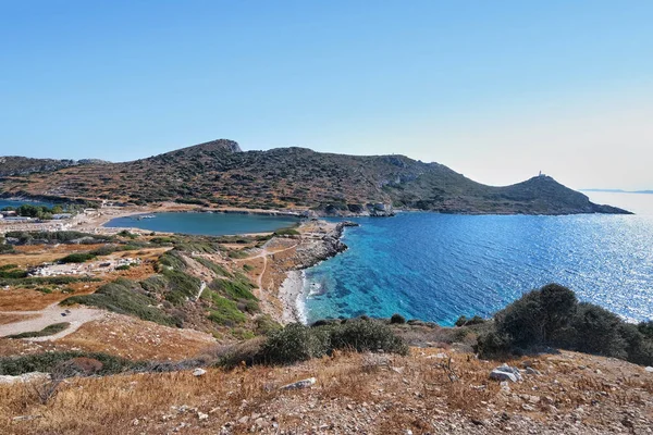 Data, Mula, Türkiye, Eylül 2021: Knidos körfezi ve turkuaz deniz limanı. Datca 'daki antik Yunan kenti Knidos' un arkeolojik alanı