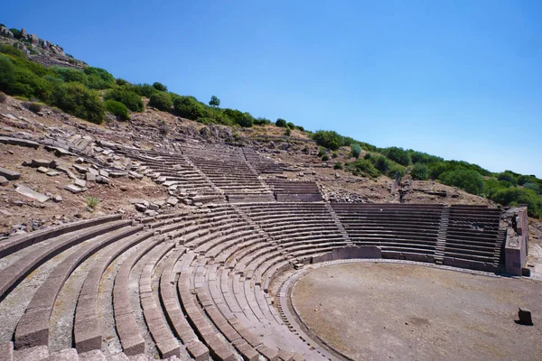 Canakkale Turkiet Augusti 2021 Den Antika Teatern Assos Med Utsikt — Stockfoto