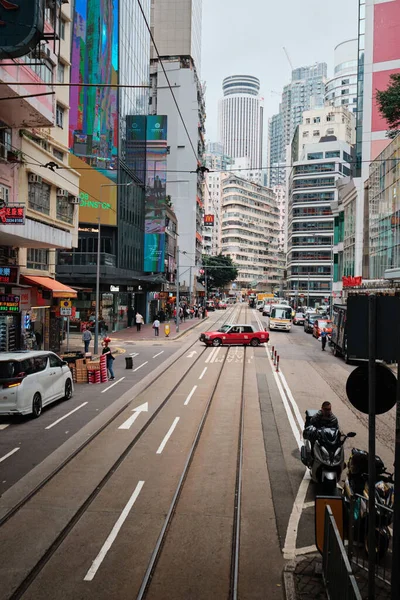 Χονγκ Κονγκ Κίνα Απριλίου 2023 Κόκκινο Ταξί Του Χονγκ Κονγκ — Φωτογραφία Αρχείου