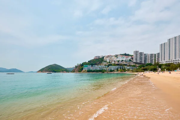 stock image Hong Kong SAR, China - April 2023: High rise buildings skyscrapers and beach with golden sands at Repulse Bay