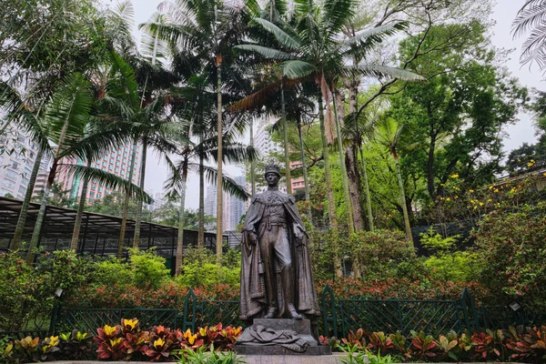Гонконг Китай Апреля 2023 Года Статуя Короля Георга Зоологическом Ботаническом — стоковое фото