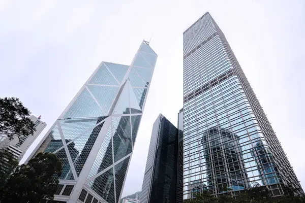 Hong Kong Chine Avril 2023 Bâtiments Bureaux Financiers Modernes Dans — Photo
