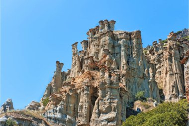 Mugla, Turkey - July 16, 2023: Ruins of the circular Propylon building in Lagina Ancient City