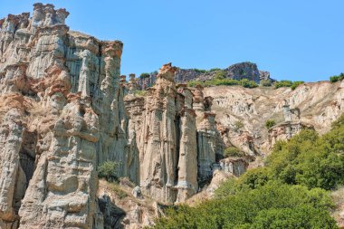Mugla, Turkey - July 16, 2023: Ruins of the circular Propylon building in Lagina Ancient City