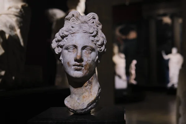 Istambul Turquia Setembro 2023 Mármore Chefe Afrodite Nos Museus Arqueológicos — Fotografia de Stock