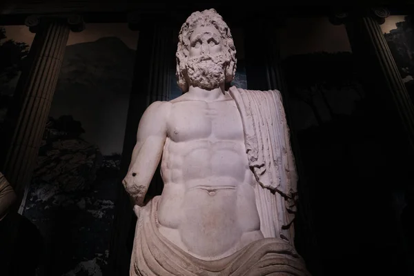 Istanbul Turquie Septembre 2023 Grande Statue Marbre Zeus Dans Les — Photo