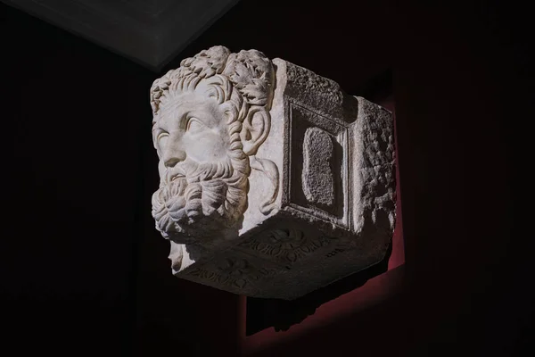 Istanbul Turkey September 2023 Marble Console Heracles Head Istanbul Archaeological Royalty Free Stock Images