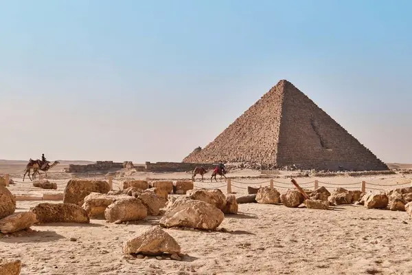 Gizeh Égypte Décembre 2023 Pyramide Menkaure Petite Des Trois Pyramides — Photo