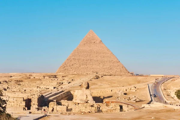 Gizeh Égypte Décembre 2023 Sphinx Pyramide Khafre Kefren Sur Plateau — Photo