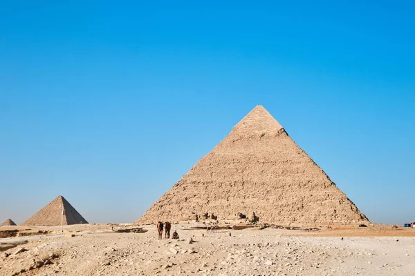 エジプト 12月24 2023 カフールのピラミッド カフラ キフレンとして読まれる とラクダとのメンカレ — ストック写真