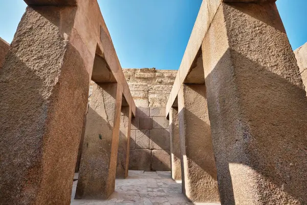 Caire Égypte Janvier 2024 Massive Pillars Valley Temple Khafre Also — Photo