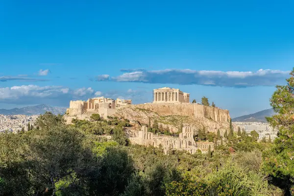 Aten Grekland Mars 2024 Akropolis Med Parthenon Och Herodion Teatern — Stockfoto