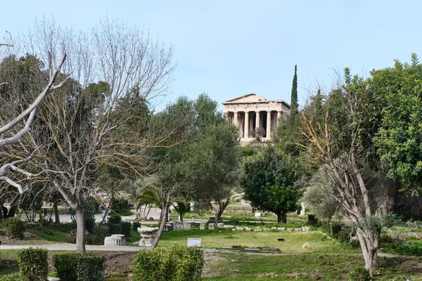 Atina Yunanistan Mart 2024 Antik Agora Daki Hephaestus Tapınağı — Stok fotoğraf