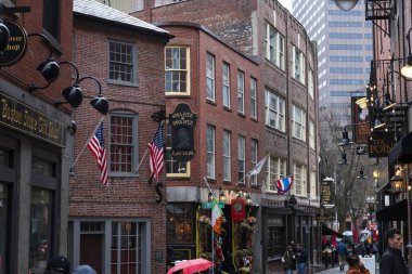 Boston, Massachusetts, USA - October 29, 2023: View of the Marshall Street, in the historic downtown of the city of Boston, Massachusetts. clipart