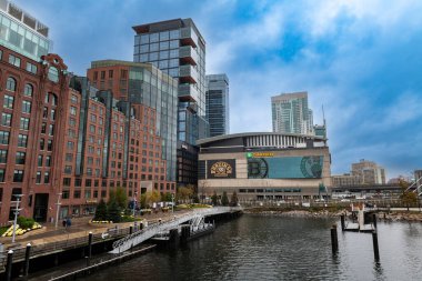 Boston, Massachusetts, ABD - 29 Ekim 2023: Boston, Massachusetts 'teki TD Garden Arena manzarası.