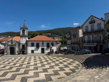 Arouca, Portugal - July 7, 2024: View of a a beautiful squate at the village of Arouca, Portugal. clipart