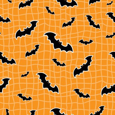 Arka plan, duvar kâğıdı, giysi, ambalaj, kumaş için yarasa tasarımı ile Cadılar Bayramı kusursuz desen