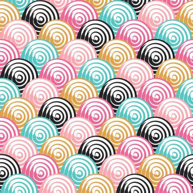 Seamless pattern rainbow swirl. Design for scrapbooking, decoration, cards, paper goods, background, wallpaper, wrapping, fabric and all your creative projects. Vector Illustration