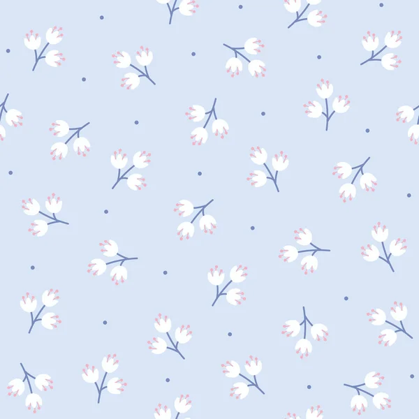 Minimalistische Handgezeichnete Blumen Vektor Nahtlose Muster Design Für Textildruck Karten — Stockvektor