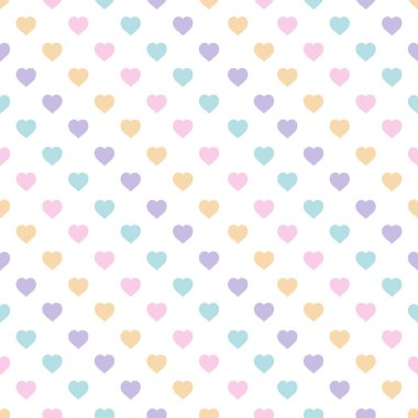 Beyaz arka planda kalplerle dolu kusursuz desen. Albüm, dekorasyon, kartlar, kağıt eşyalar, arka plan, duvar kâğıdı, ambalaj, kumaş ve daha fazlası için hoş bir tasarım. Vektör İllüstrasyonu