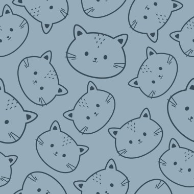 Şirin Kedi 'yle el çizimi kusursuz desen. Çocuksu Çizgi Film Hayvanı Geçmişi. Kumaş, ambalaj, tekstil, duvar kağıdı, giysi, pijama ve daha fazlası için tasarım