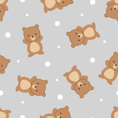 Bebek partisi için kusursuz desenler, tebrik kartı, giyim kuşamı çocukları, kumaş baskısı, duvar kağıdı, yapıştırma kağıdı, kart. Vektör illüstrasyonu