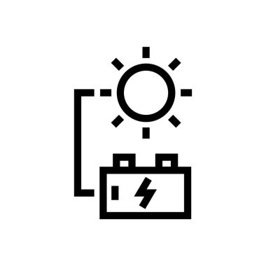 solar battery icon vector isolated illustration