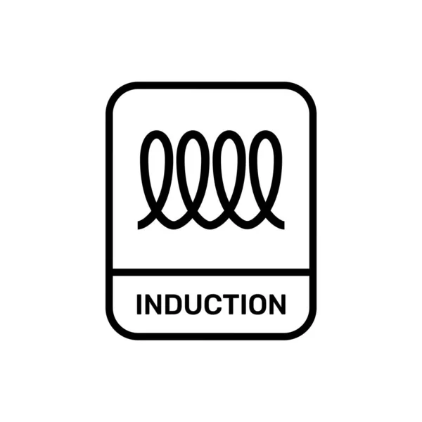 Kitchen Induction Burner Icon Cooktop Instructions — Stock Vector