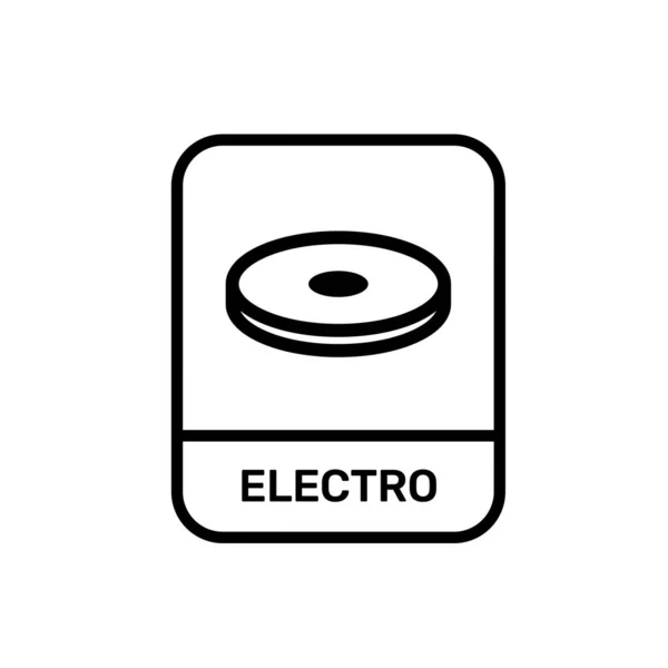 Icono Electro Cocina Instrucciones Cooktop — Vector de stock