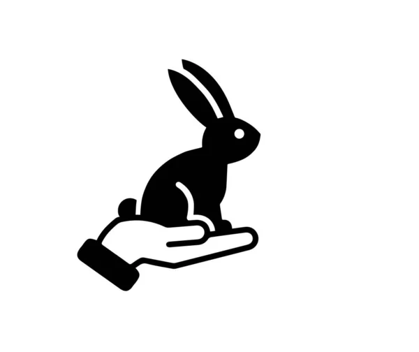 Безжалостная Икона Животных Тестируется Животных Символом Силуэта Кролика Векторная Иллюстрация — стоковый вектор