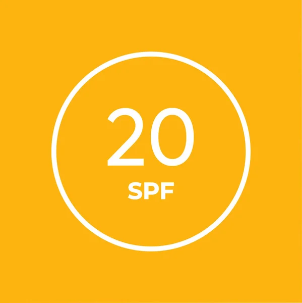 Spf Line Icon Vector Orange Background Sun Protection Symbols Sunblock — Stock Vector