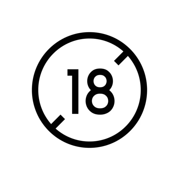 禁止在18的符号之下 18岁以上 符号图标向量 — 图库矢量图片