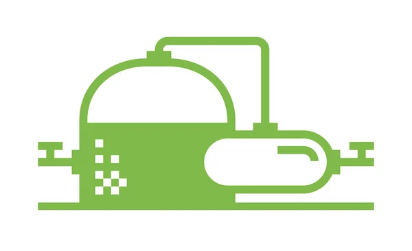 Simple Green Biogas Plant Icon — Stock Vector