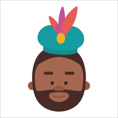 Oryantasyon kralı Baltasar surat. Noel süsü izole edildi. Şarjör