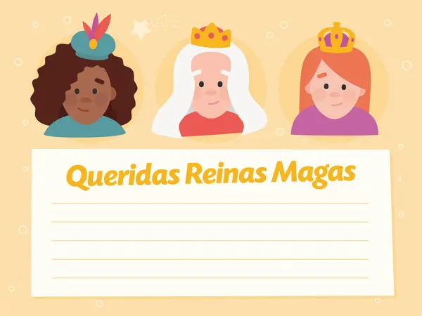 Carta Vectorizada Graciosa Queridas Mujeres Sabias Escritas Español — Archivo Imágenes Vectoriales